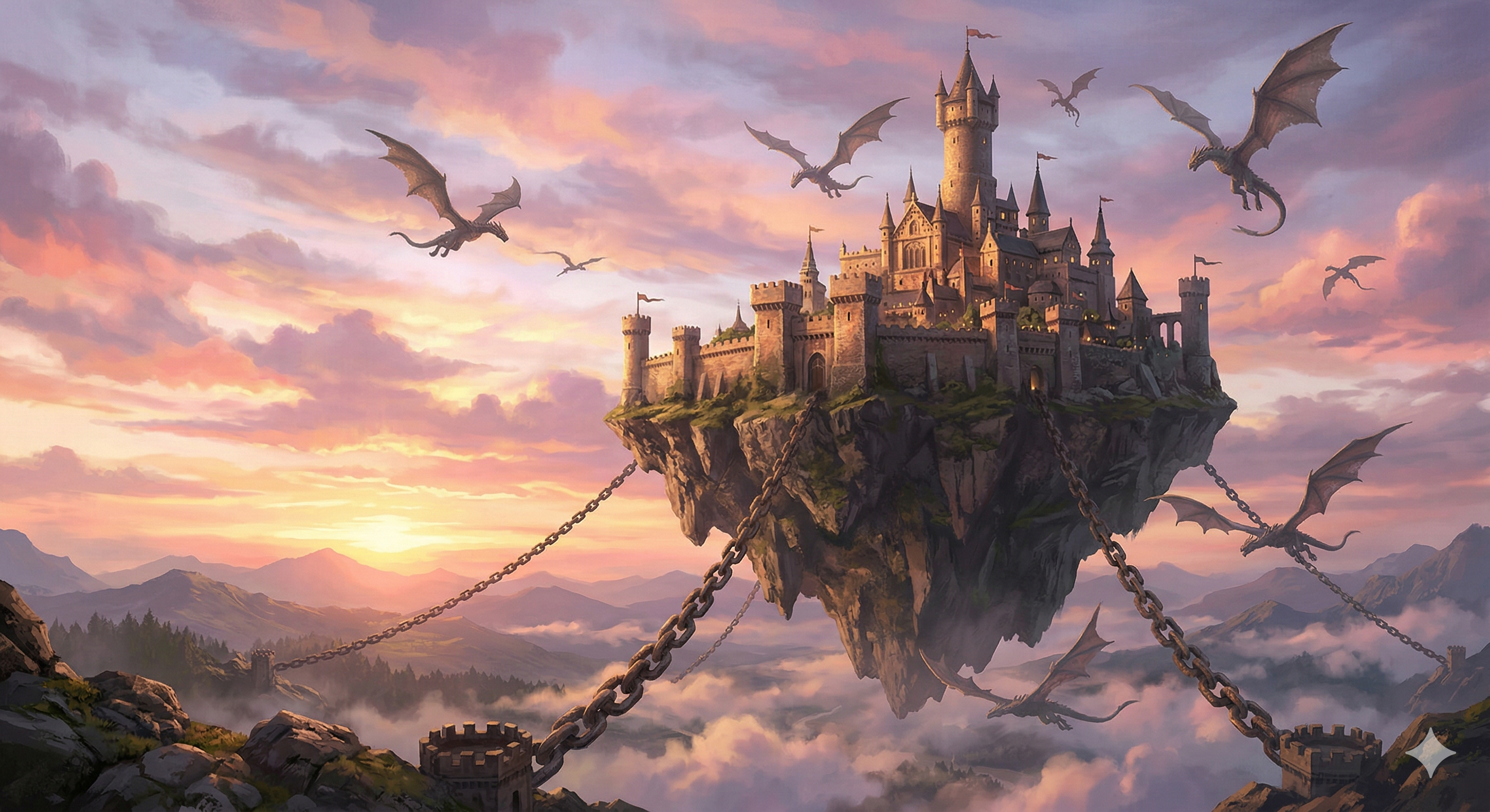 Эпический вид на древний замок